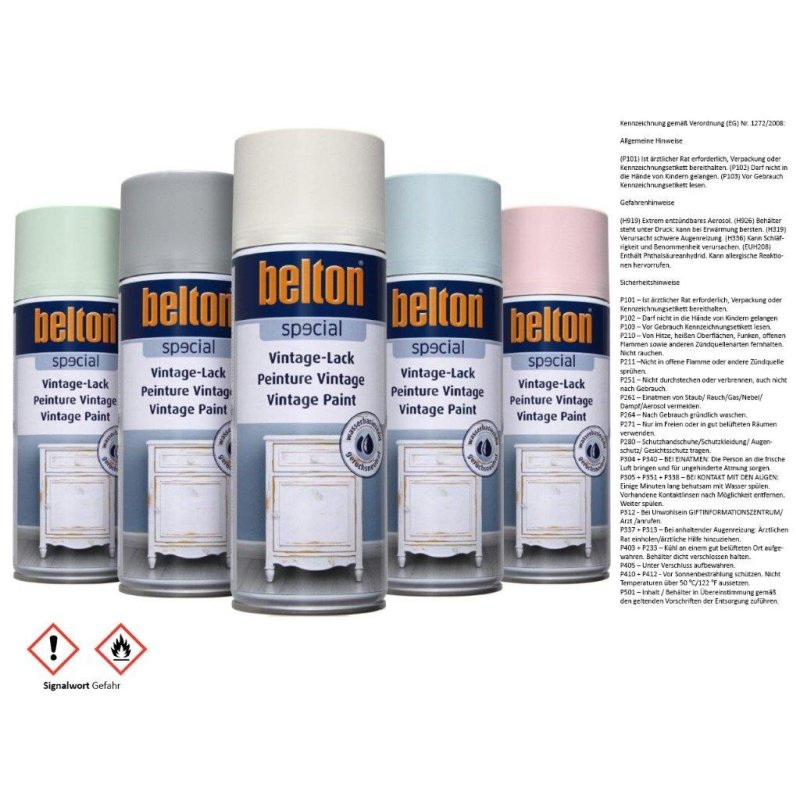 Belton Vintage Möbel Lack Lackspray Sprühlack 400ml Kalkweiss